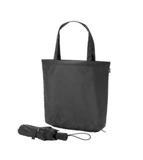 Vrátane dáždnika 2 v 1 s nákupnou taškou z recyklovaného polyesteru > čierna