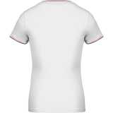 Dámske tričko(Kariban"LADIES' PIQUÉ KNIT V-NEK T-SHIRT")>biela / modrá(navy) / červená>XS