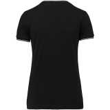 Dámske tričko(Kariban"LADIES' PIQUÉ KNIT V-NEK T-SHIRT")>čierna / šedá (light) / biela>M
