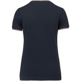 Dámske tričko(Kariban"LADIES' PIQUÉ KNIT V-NEK T-SHIRT")>modrá(navy)/červená/biela>2XL