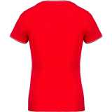 Dámske tričko(Kariban"LADIES' PIQUÉ KNIT V-NEK T-SHIRT")>červená / modrá(navy) / biela>L