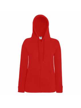 Dámska mikina (Fruit of the Loom-LF LW HOODED JKT) > červená > S