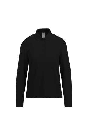 Dámska polokošeľa (B&C MY POLO 210 LSL /WOMEN) > čierna > M