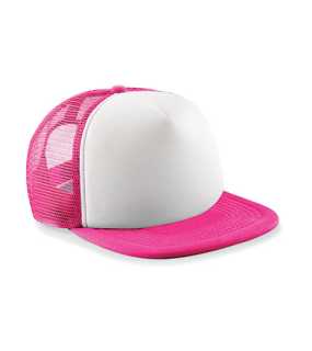 Detská šiltovka (Beechfield Junior Vintage Snapback Trucker) > ružová (fuchsia) / biela