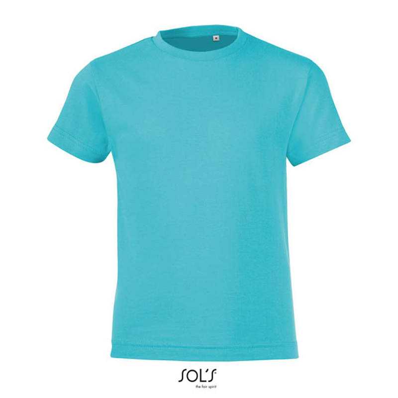 Detské tričko (SOLS REGENT FIT KIDS ROUND COLLAR T-SHIRT) > modrá (atoll) > 2A