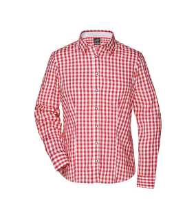 Dámska košeľa(J&N LADIES' TRADITIONAL SHIRT) > červená / biela > M