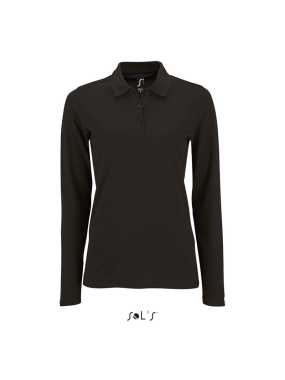 Dámska polokošeľa (SOL'S PERFECT LSL WOMEN - LONG-SLEEVE PIQUÉ POLO SHIRT)>čierna>2XL