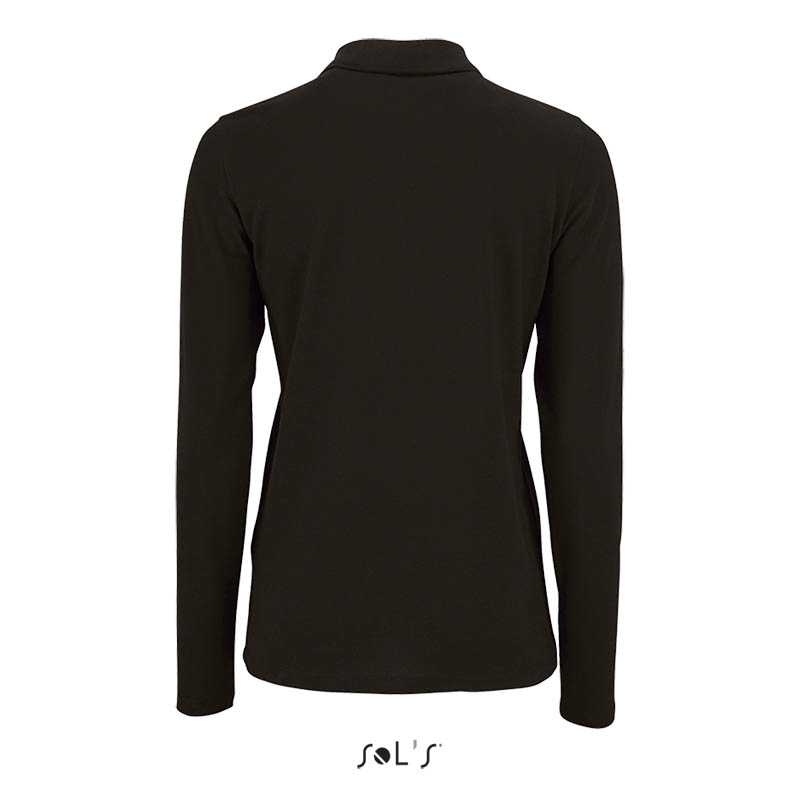 Dámska polokošeľa (SOL'S PERFECT LSL WOMEN - LONG-SLEEVE PIQUÉ POLO SHIRT)>čierna>M