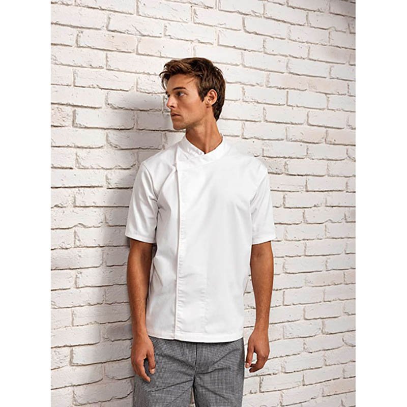 Pánske tričko (PREMIER ‘CULINARY’ CHEF’S SHORT SLEEVE PULL ON TUNIC) > biela > M