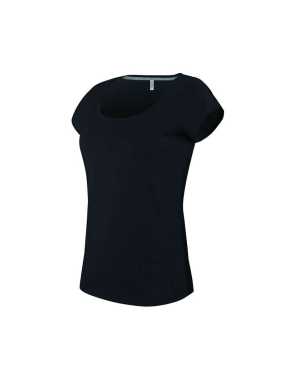 Dámske tričko (KARIBAN LADIES’S BOAT NECK SHORT SLEEVE T-SHIRT) > čierna > S