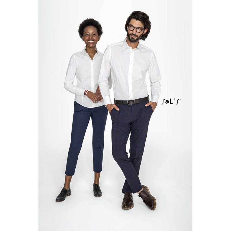 Dámska košeľa (SOLS EDEN LADIES LONG SLEEVED STRETCH SHIRT) > biela > M