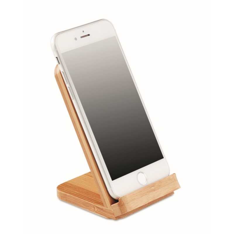 Bezdrôtová nabíjačka/ stojan na mobil > hnedá (wood)