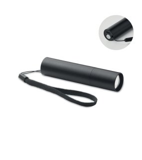Hliníková dobíjacia baterka > čierna