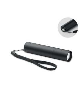 Hliníková dobíjacia baterka > čierna