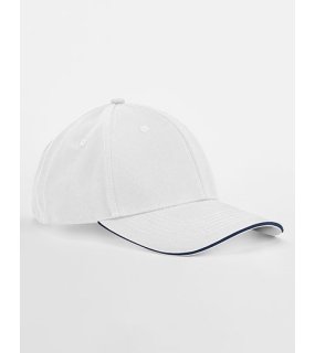 6 panelová-unisex šiltovka(BF  6 Panel Cap-Sandwich Peak)>biela/modrá(french navy)