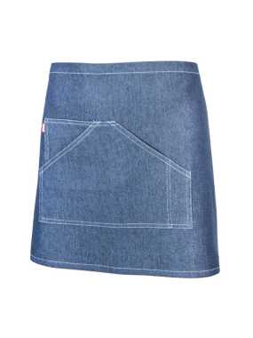 Zástera (VELILLA SHORT DENIM APRON) > modrá (dark denim)