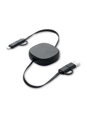 60W stočený nabíjací kábel > čierna