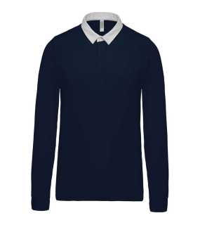 Pánska polokošeľa (KARIBAN RUGBY POLO SHIRT) > modrá (navy) / biela > XL