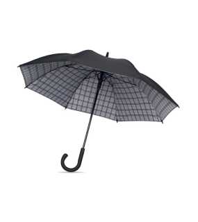 Manuálny dáždnik s károvaným vnútrom > čierna