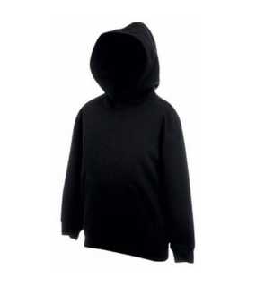 Detská mikina (FRUIT OF THE LOOM Kids Hooded Sweat) > čierna > 12/13