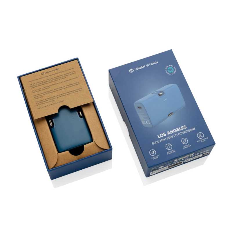 Powerbanka Urban Vitamin Los Angeles 20W PD z plastu RCS > modrá