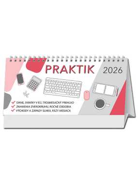 Stolový kalendár (Praktik stolový stĺpcový 2026) - 32 x 15,5 cm