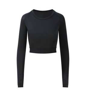 Dámske tričko (Just Cool WOMEN'S LONG SLEEVE CROP T) > čierna (jet) > L