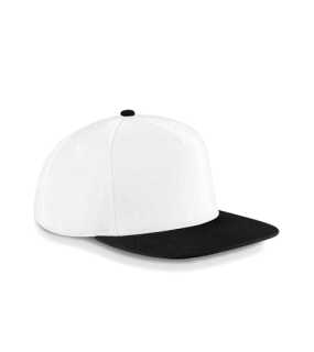 Unisex šiltovka (Beechfield Original Flat Peak Snapback Cap) > biela / čierna