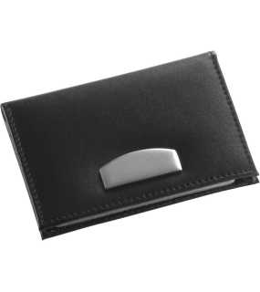 Kožené puzdro na vizitky > čierna