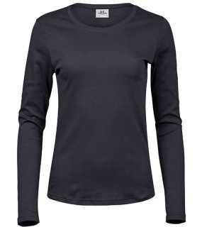 Dámske tričko (Tee Jays Womens Long Sleeve Interlock Tee) > šedá (dark) > S
