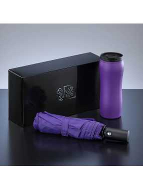 Sada termohrnček a dáždnik > fialová+potlač loga