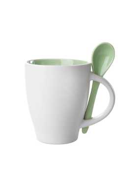 Hrnček se lyžičkou - 300 ml > zelená