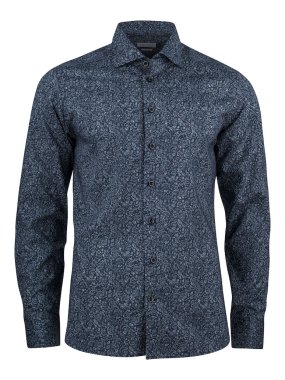 Pánska košeľa (James Harvest INDIGO BOW 37 SLIM) > modrá (navy) / biela > XL