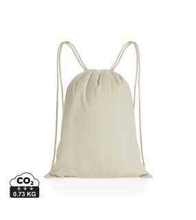 Šnúrkový batoh Impact zo 145g recyklovanej bavlny > biela