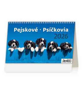 Stolový kalendár (Psíčkovia 2026) - 22,6 x 16,9 cm