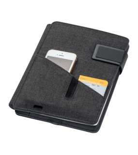 Konferenčná mapa s Power Bank, Leno > čierna