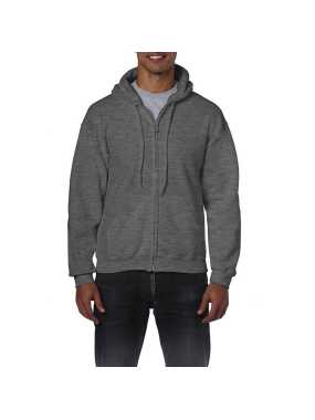 Unisex mikina(GILDAN HEAVY ADULT FULL ZIP HOODED SWEATSHIRT) > šedá (darkheather) > L