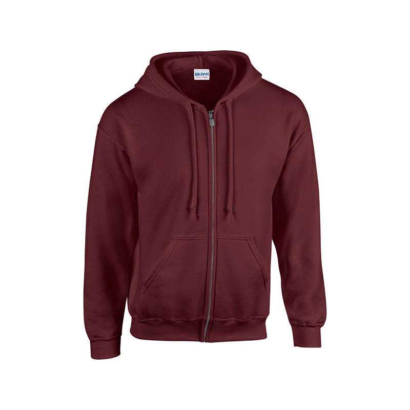 Unisex mikina(GILDAN HEAVY ADULT FULL ZIP HOODED SWEATSHIRT) > fialová (maroon) > 3XL