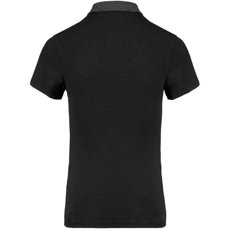 Dámska polokošeľa(Kariban"LADIES' TWO-TONE JERSEY POLO")>čierna/šedá(dark heather)>M