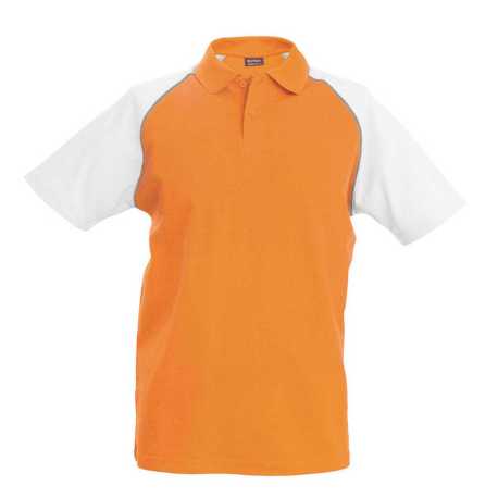 Unisex polokošeľa (KARIBAN POLO BASEBALL) > oranžová / biela > M