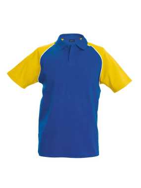 Unisex polokošeľa (KARIBAN POLO BASEBALL) > modrá (royal) / žltá > M