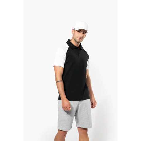 Unisex polokošeľa (KARIBAN POLO BASEBALL) > čierna / červená > XL