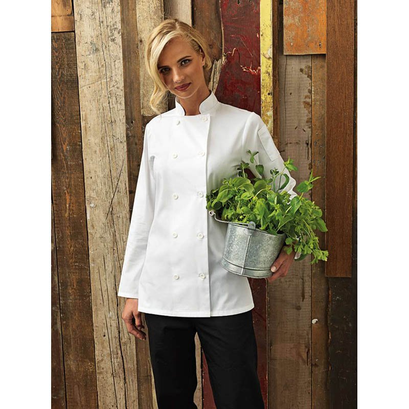 Kuchársky plášť (PREMIER WOMEN’S LONG SLEEVE CHEF’S JACKET) > biela > L