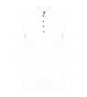 LADIES' SHORT SLEEVE JERSEY POLO SHIRT (KARIBAN) > White > M