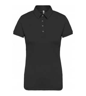 Dámska polokošeľa (Kariban LADIES' SHORT SLEEVE JERSEY POLO SHIRT) > čierna > M