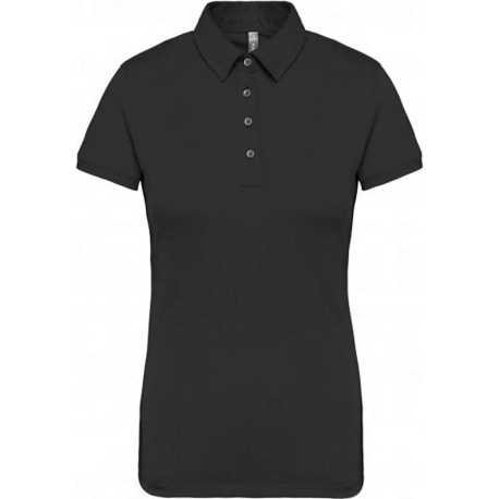 Dámska polokošeľa (Kariban LADIES' SHORT SLEEVE JERSEY POLO SHIRT) > čierna > M