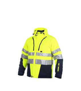 Pánska bunda (PROJOB FUNCTIONAL JACKET EN ISO 20471 CLASS 3/2)>žltá / modrá (navy)>L