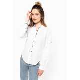 Dámska košeľa (Kariban LADIES' LONG SLEEVE LINEN AND COTTON SHIRT) > modrá (navy) > S