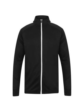 Unisex mikina (Finden + Hales ADULT'S KNITTED TRACKSUIT TOP) > čierna / biela > 3XL