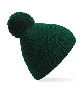 Unisex čiapka (Beechfield Engineered Knit Ribbed Pom Pom Beanie) > zelenná (bottle)